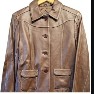 Tiboa Brown Leather Jacket